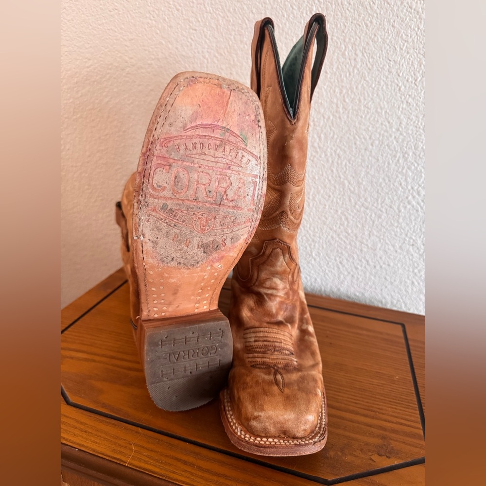 Corral Turquoise and Brown Floral Boots